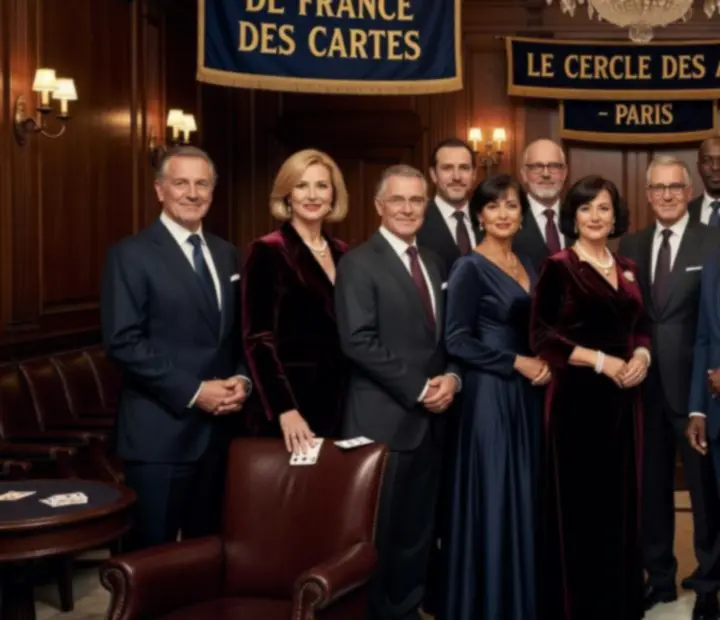 Joueurs de cartes célébrant autour d'une table de tournoi