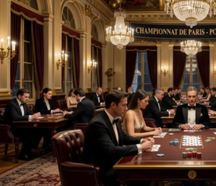 Intérieur feutré d'une salle de tournois parisienne